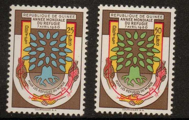 GUINEA SG241/2 1960 WORLD REFUGEE YEAR MNH