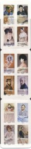 France 2016 Impressionists of Normandy portraits and self-portraits booklet MNH