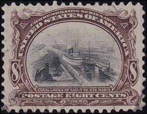 Scott #298, PSE Cert, VF centering, Used, Very light cancellation