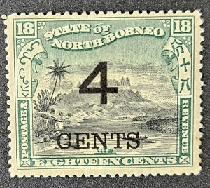 North Borneo 1899 SG116 mm 4 cents surcharge Perforation 14.5-15