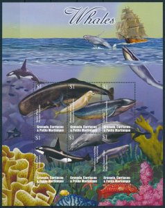 [109138] Carriacou & Petite Martinique 2002 Marine life whales Mini sheet MNH