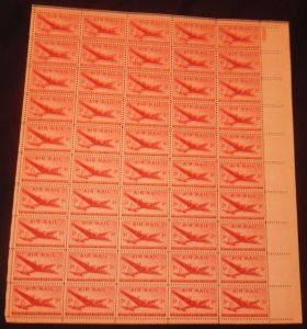 US #C 32 5c DC-4 Plane, F/VF OG NH, Full Sheet of 50, Post Office Fresh, STOC...