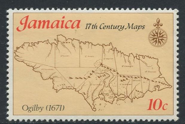 Jamaica - Scott 420 - Maps Issue -1977 - MNH - Single 10c Stamp