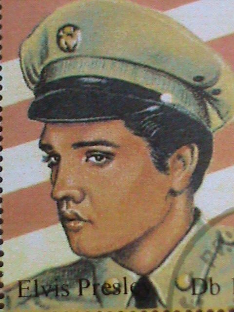 ST. THOMAS STAMP 60TH ANNIVERSARY BIRTH OF ELVIS PRESLEY CTO :SHEET VERY FINE