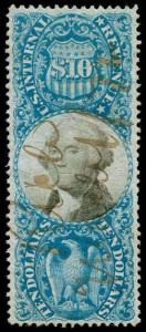 momen: US Stamps #R128 Revenue Used Manuscript