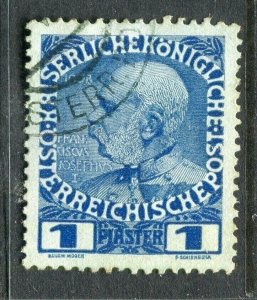 AUSTRIA LEVANT; 1908 early F. Joseph issue fine used 1pi. value