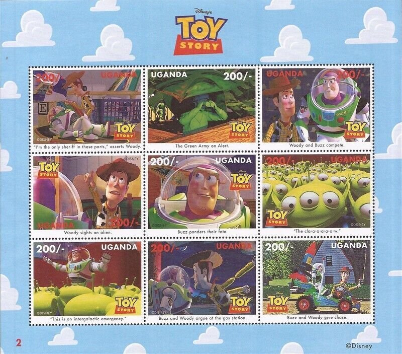 Uganda - 1997 Disney’s Toy Story 1 - 6 Stamp Sheet & 2 9 Stamp Sheets #1479-81