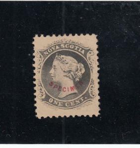 NOVA SCOTIA # 8P VF-MNG 1cts  QUEEN VICTORIA/ SPECIMEN O/PRINT EST CAT VALUE $60