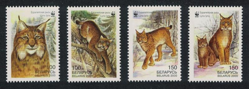 Belarus WWF Eurasian Lynx 4v SG#406-409 SC#354-357 MI#373-376 CV£4