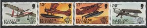 1983 Falkland Islands - Sc 383-6 - MNH VF - 4 single - Aircraft