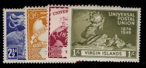 BRITISH VIRGIN ISLANDS GVI SG126-129, 1949 ANNIVERSARY of UPU set, LH MINT.