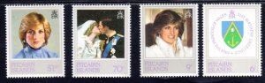 PITCAIRN ISLANDS #213-216 1982 PRINCESS DIANA MINT VF NH O.G aa