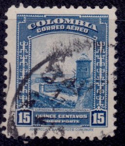 Colombia 1948, Airmail, Spanish Fortification, 15c, sc#C153, used