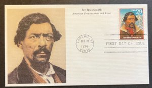 OLD WEST JIM BECKWOURTH #2869q OCT 18 1994 LARAMIE WY FIRST DAY COVER BX3-1