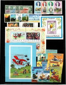 Antigua lot of sets and S/S (most NH) - Catalog Value $42.30