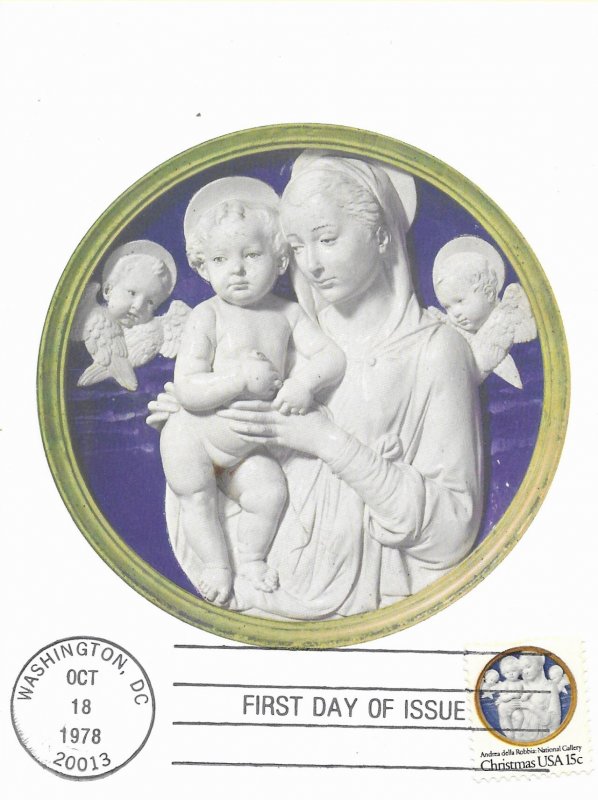 1978 FDC, #1753,15c Christmas, postcard
