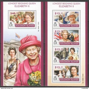 2015 Solomon Islands Queen Elizabeth Ii Her Majesty #3282-86 1+1 ** Ls440