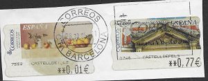 Spain ATM stamps. Nice post mark.