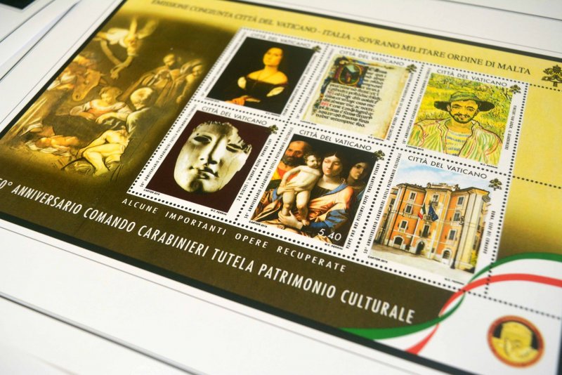 COLOR PRINTED VATICAN CITY 2011-2020 STAMP ALBUM PAGES (48 illustrated pages)