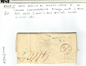 GB Essex Cover *CHELMSFORD/ 29* Mileage Rate*7* London 1824{samwells-covers}PE45 