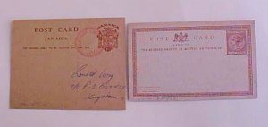 JAMAICA  POSTAL CARDS 1 DOUBLE 1890's MINT & ANOTHER  USED
