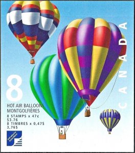 2001 - #1921 BK247a Booklet Stamps - Canada - Hot Air Balloons - cv$11