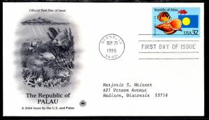 US 2999 Palau PCS Typed FDC