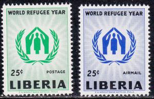 Liberia # 388, C124, World Refugee Year, Mint NH