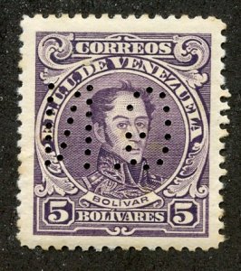 Venezuela, Scott #285, Used perfin