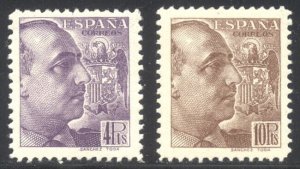 SPAIN #688-89 Mint NH - 1939 4p - 10p Franco High Values