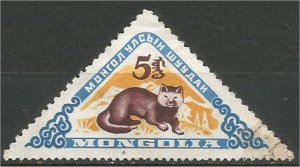 MONGOLIA, 1959, CTO 5m, Sable  Scott 182