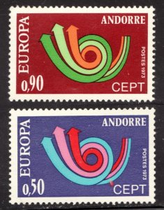 1973 Fr. Andorre Sc #219-20  Europa Cept - MNH stamp set Cv$20