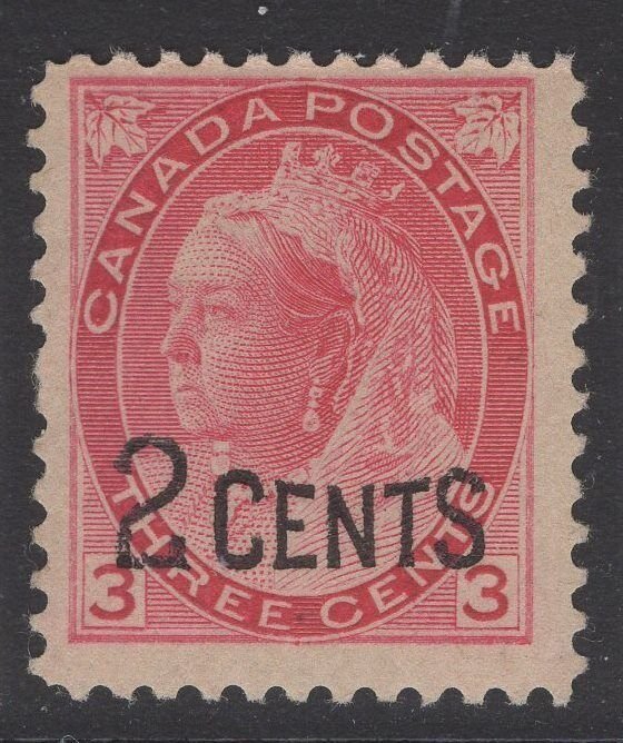 CANADA SG172 1899 2c on 3c CARMINE MNH