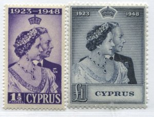 Cyprus KGVI 1948 Silver Wedding set mint o.g. hinged