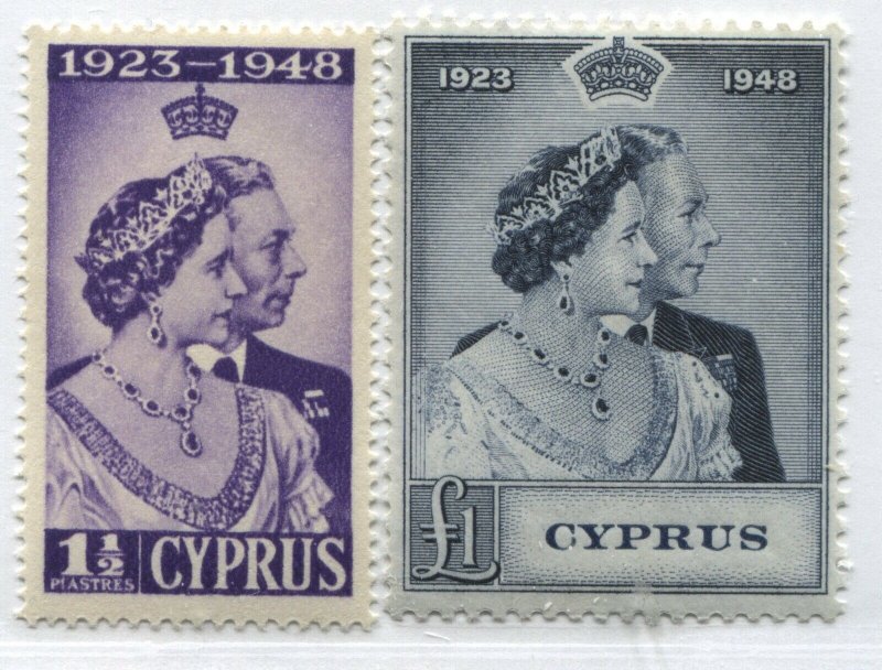 Cyprus KGVI 1948 Silver Wedding set mint o.g. hinged