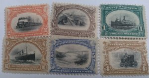 1901 PAN AMERICAN MINT Set Scot #s 294 - 299  Quality Nice Used Stamp Collection