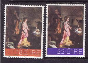 Ireland-Sc#510-11-used-Christmas-Paintings-Barocci-1981-