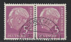 Germany Bund Scott # 704, pair, used, var. plate printing
