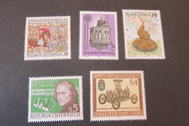 Austria 1986 Sc 1361-65 set MNH