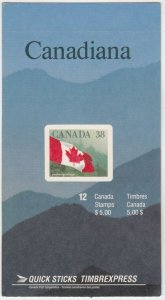 Canada - BK110a, #1191 Flag Over Forest Quick Stick Self Adhesive Booklet - MNH