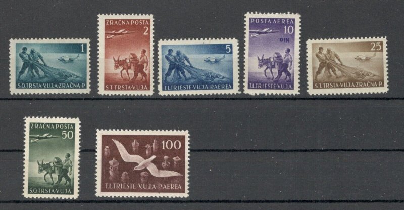 YUGOSLAVIA, ITALY, Trieste Zone B VUJA- MNH AIRMAIL SET - BIRDS - 1949.