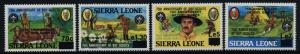 Sierra Leone 694-7 MNH Scouts, Girl Guides o/p, Animals, Lord Baden-Powell