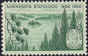 1106 3 cent Minnesota Statehood Centennial mint OG NH VF-XF