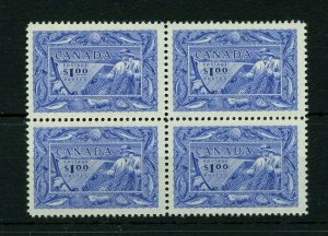 #302 Fish $1.00  BLOCK of 4 VF MNH  Cat$240 Canada mint