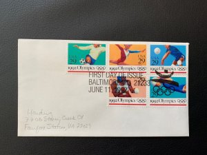 FDC Summer Olympics 1992 Scott #2637 - 2641 29c Baltimore, MD UA