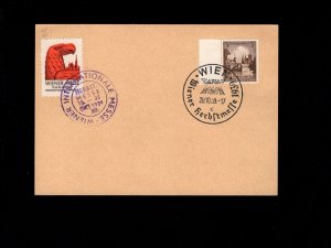 Wien Fall Expo 1939 & Eagle Cinderella For Expo w/ Auxiliary Canc Unaddressed 5h