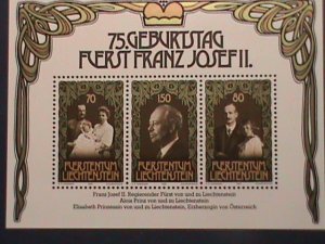 LIECHTENSTEIN-1981-SC#710 PRINCE FRANZ JOSEPH II, 75TH BIRTHDAY MNH-S/S-VF