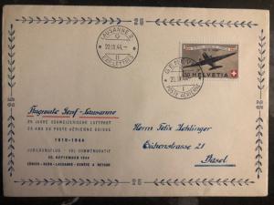 1944 Lucerne Switzerland Airmail First Day Cover to Geneva # C40 FDC FFC