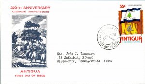 Antigua 1976 FDC - 200th Anniversary American Independence - F12488