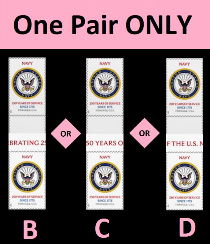 US 6012 Navy 250 Years F horz gutter pair MNH 2025 after 6/1